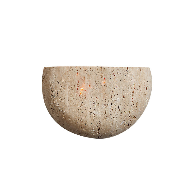 Travertine Semicircular Hallway Wall Lamp