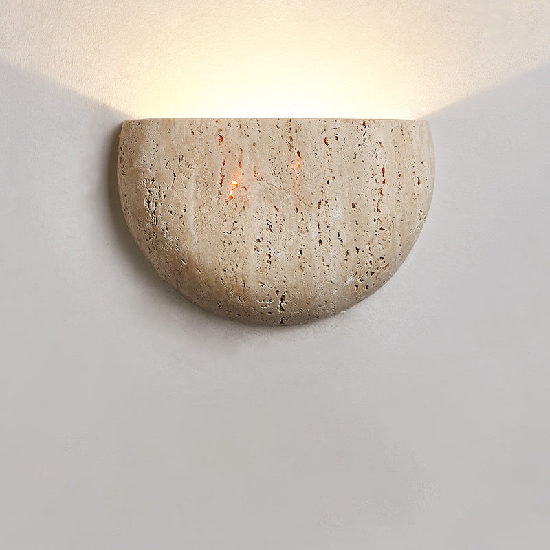Travertine Semicircular Hallway Wall Lamp