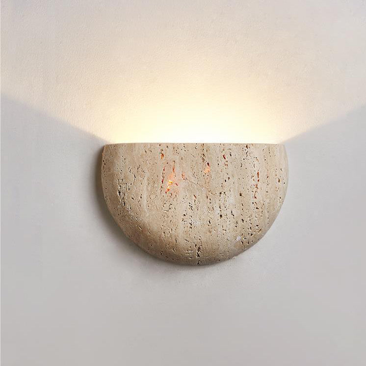 Travertine Semicircular Hallway Wall Lamp
