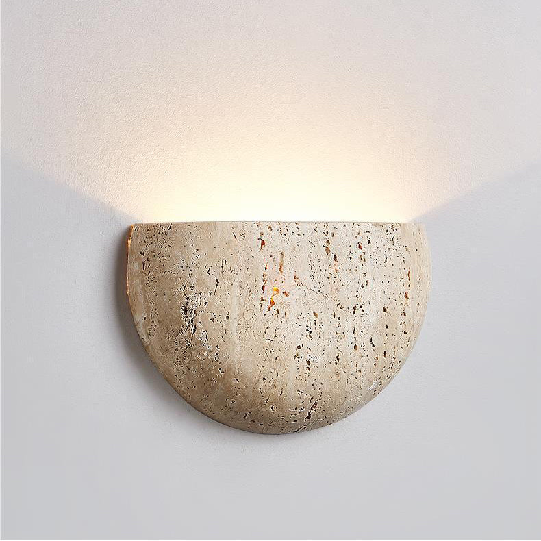 Travertine Semicircular Hallway Wall Lamp