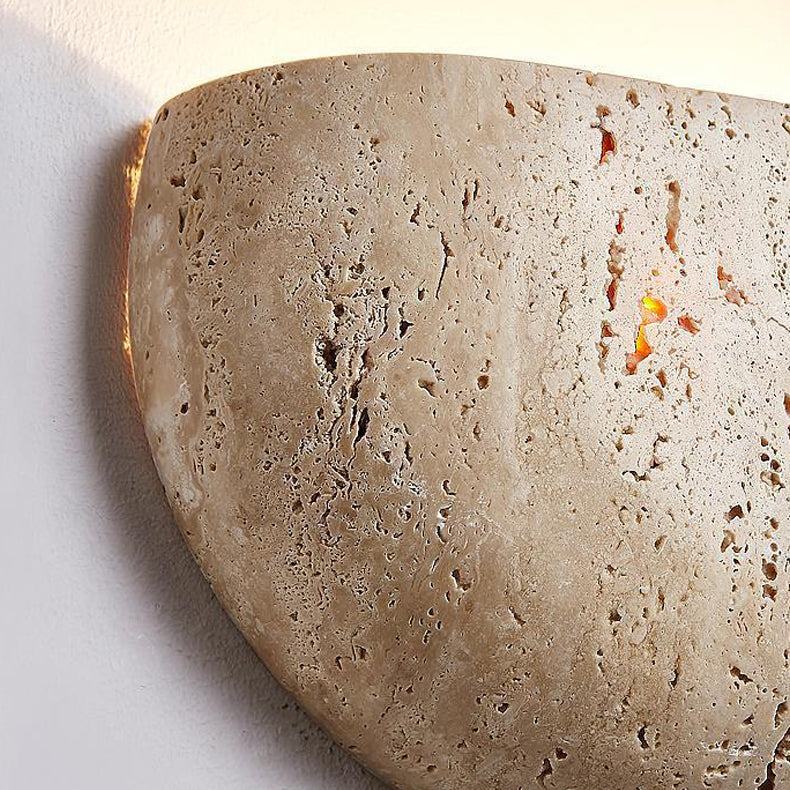 Travertine Semicircular Hallway Wall Lamp