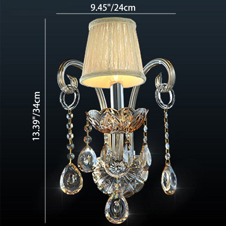 Glass Fabric Crystal Goat's Wall Lamp