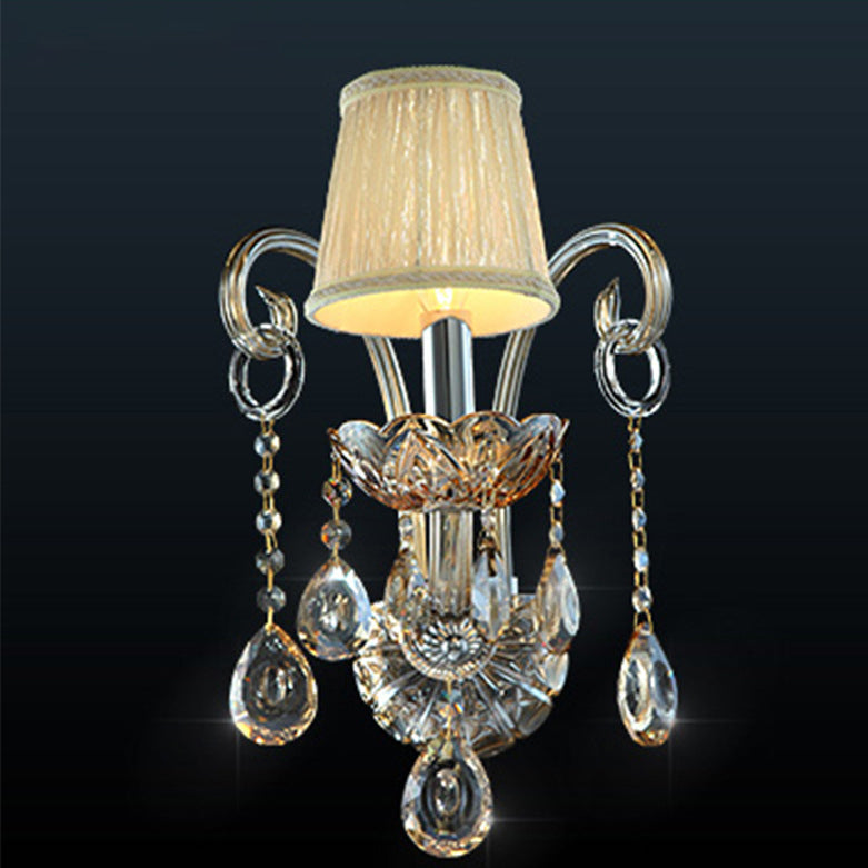Glass Fabric Crystal Goat's Wall Lamp