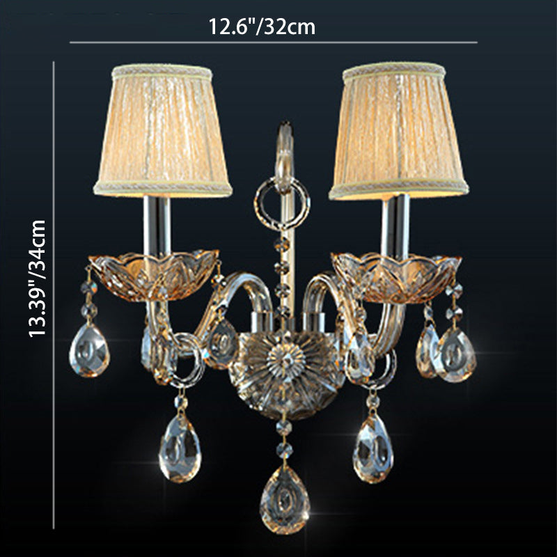 Glass Fabric Crystal Goat's Wall Lamp