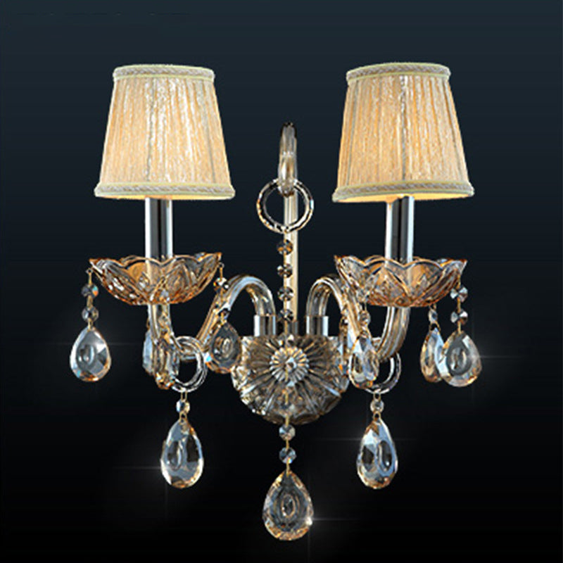 Glass Fabric Crystal Goat's Wall Lamp