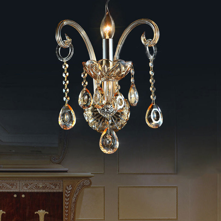 Glass Fabric Crystal Goat's Wall Lamp