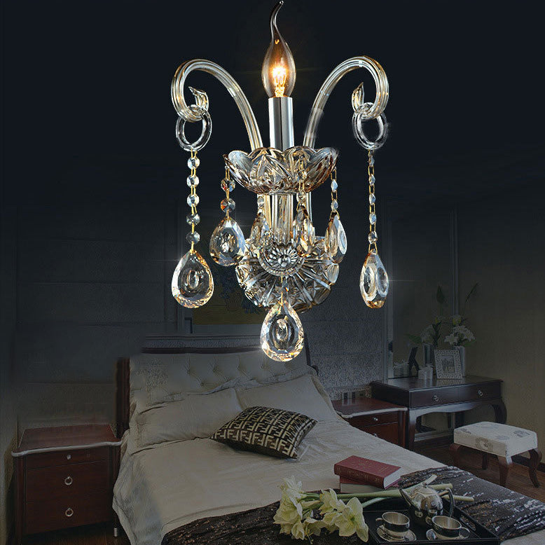 Glass Fabric Crystal Goat's Wall Lamp