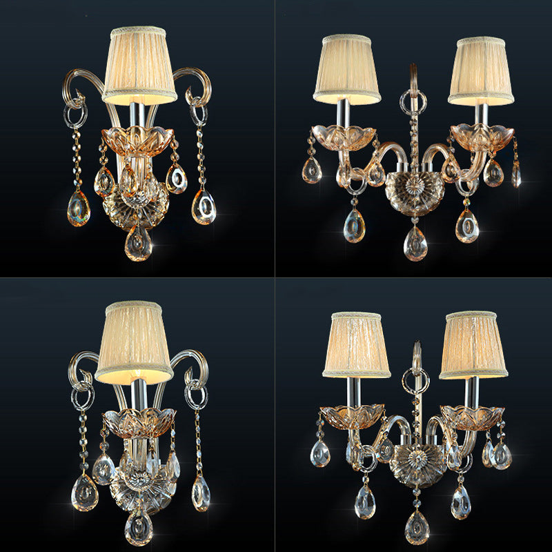 Glass Fabric Crystal Goat's Wall Lamp