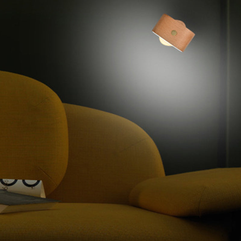 Rechargeable Radar Sensor Wood Wall Lamp