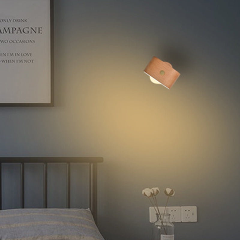 Rechargeable Radar Sensor Wood Wall Lamp