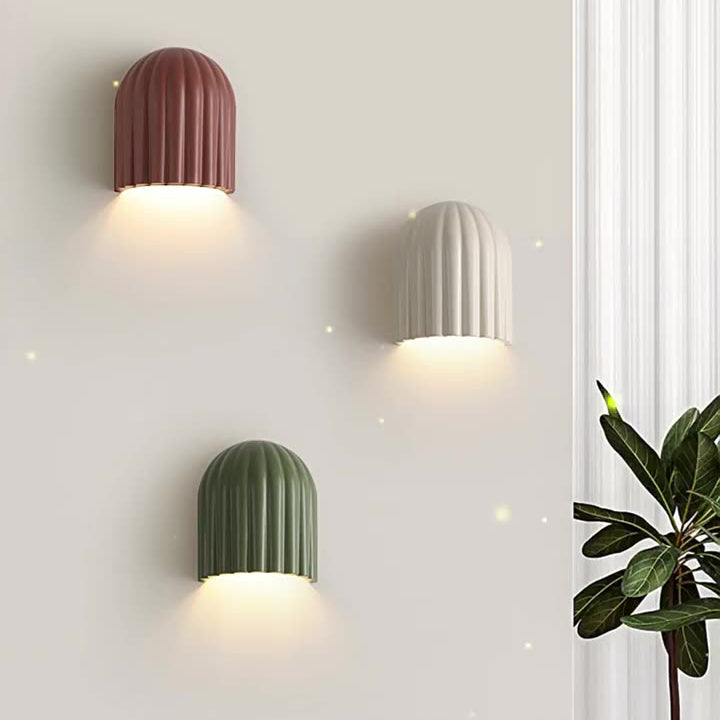 Iron Resin Oval Striped 2-Light Wall Lamp