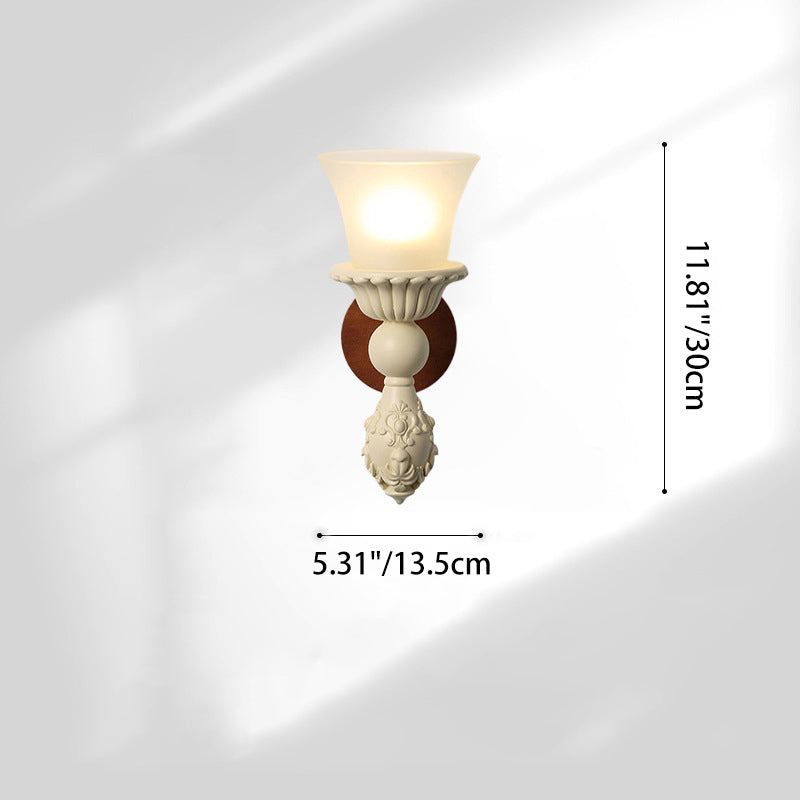 Resin Wood Glass Candle Wall Lamp