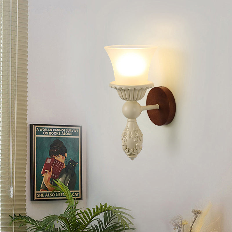 Resin Wood Glass Candle Wall Lamp