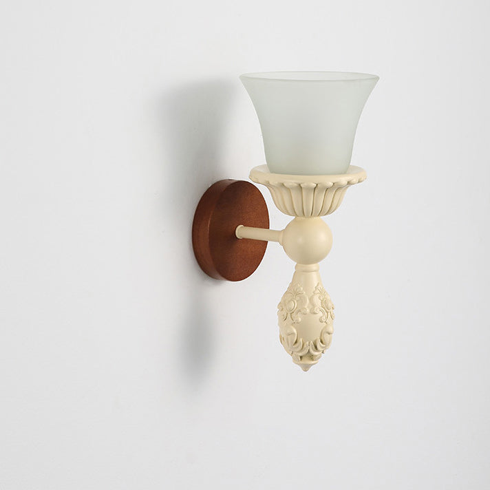 Resin Wood Glass Candle Wall Lamp