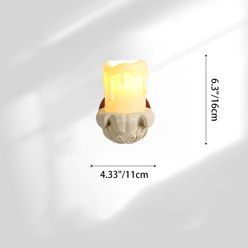Resin Wood Glass Candle Wall Lamp