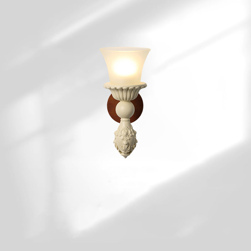Resin Wood Glass Candle Wall Lamp