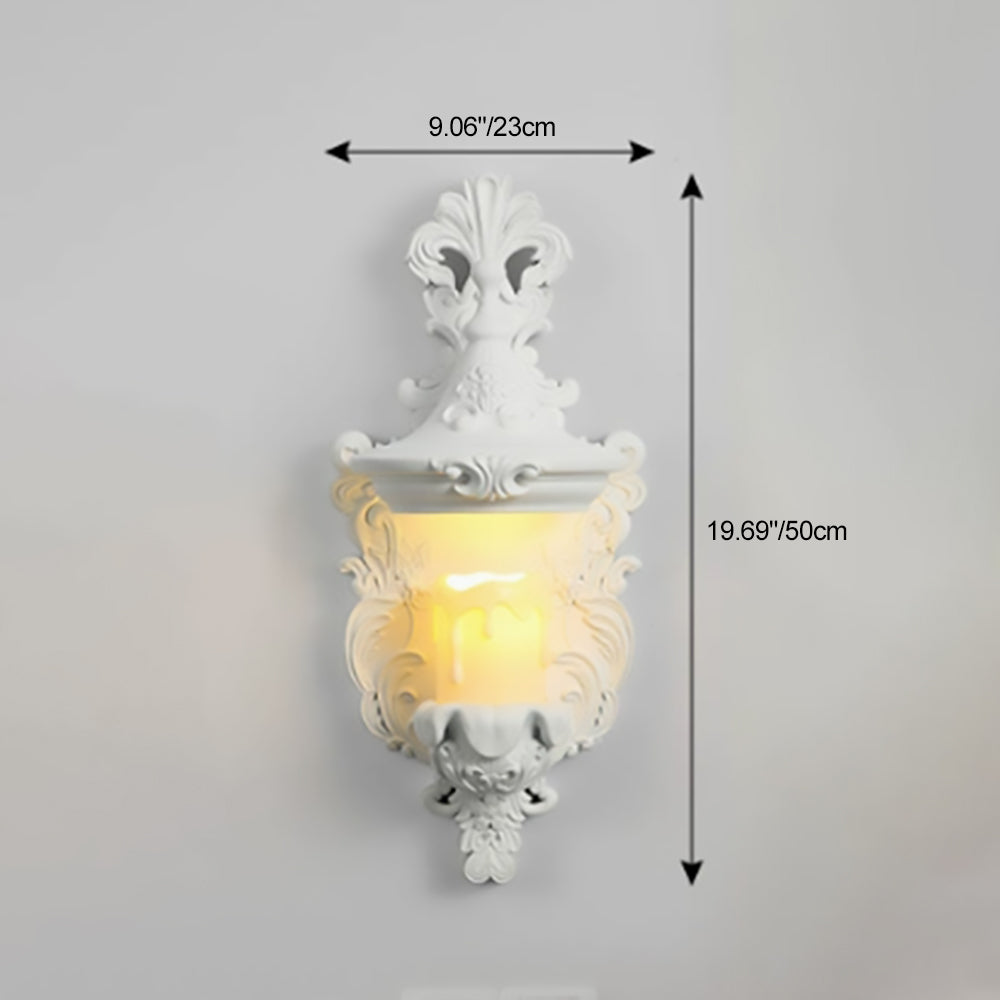 Resin Hardware Glass Candlestick Wall Lamp
