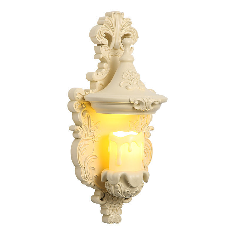 Resin Hardware Glass Candlestick Wall Lamp