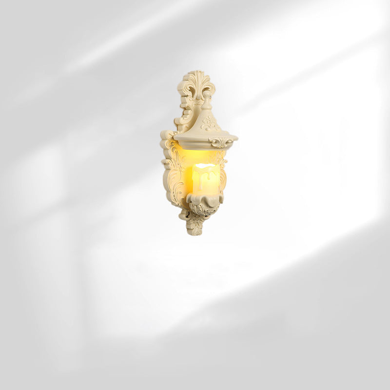 Resin Hardware Glass Candlestick Wall Lamp