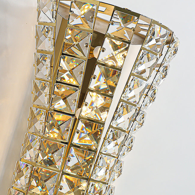 Crystal Stainless Steel Column 4-Light Wall Lamp