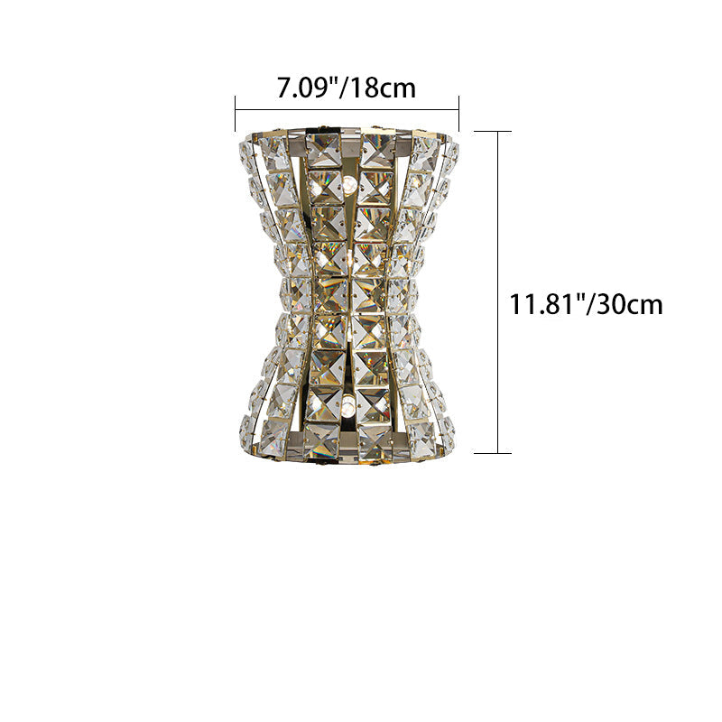 Crystal Stainless Steel Column 4-Light Wall Lamp
