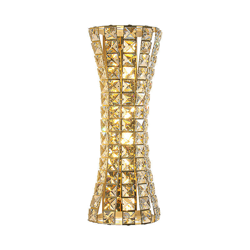 Crystal Stainless Steel Column 4-Light Wall Lamp