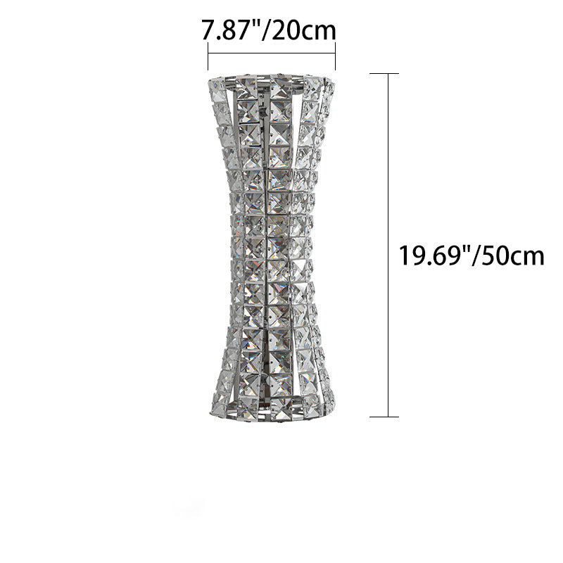 Crystal Stainless Steel Column 4-Light Wall Lamp