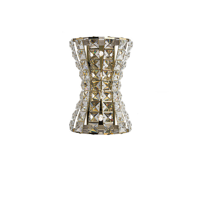 Crystal Stainless Steel Column 4-Light Wall Lamp