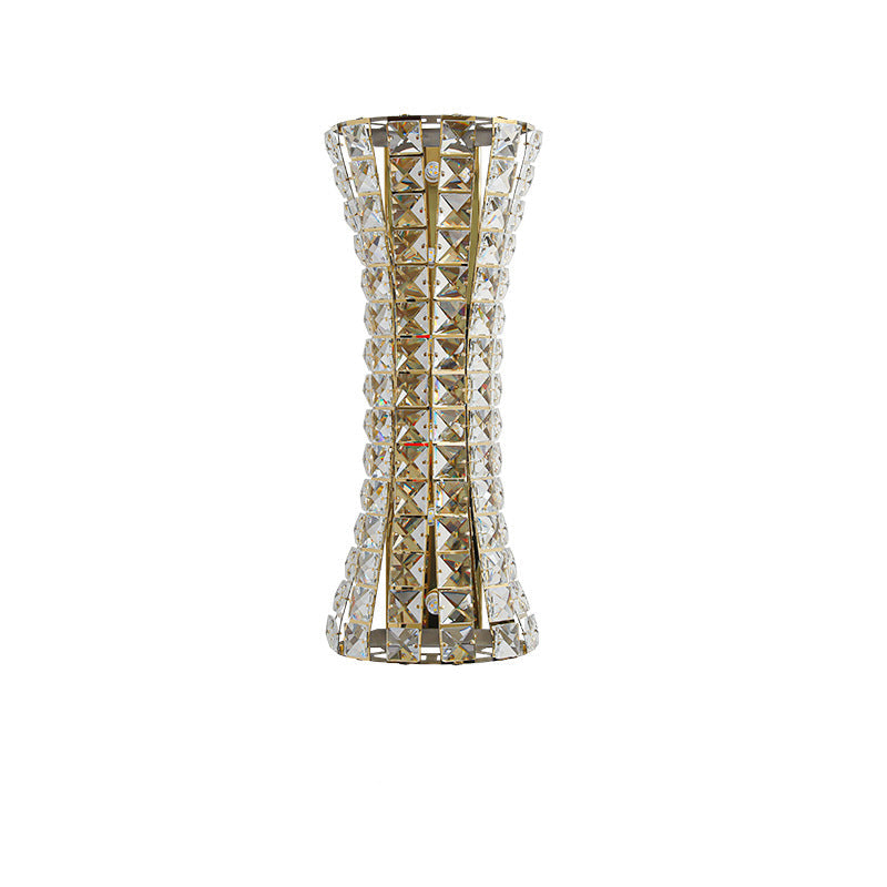 Crystal Stainless Steel Column 4-Light Wall Lamp