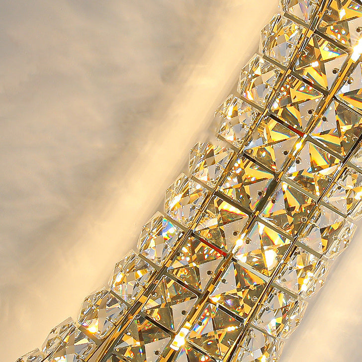 Crystal Stainless Steel Column 4-Light Wall Lamp