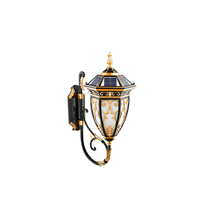 Aluminum Glass Lantern Flower Outdoor Light