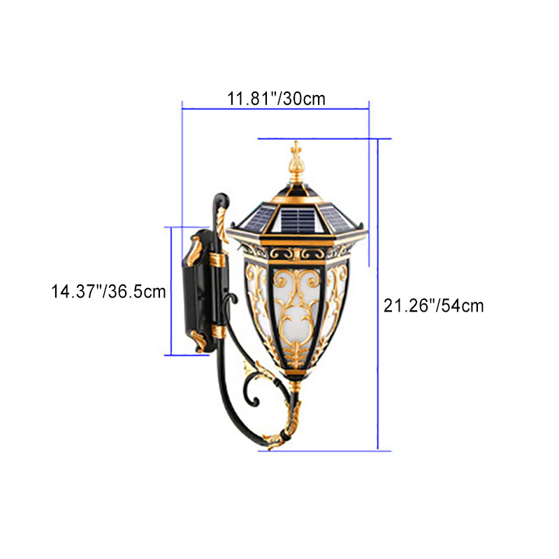 Aluminum Glass Lantern Flower Outdoor Light