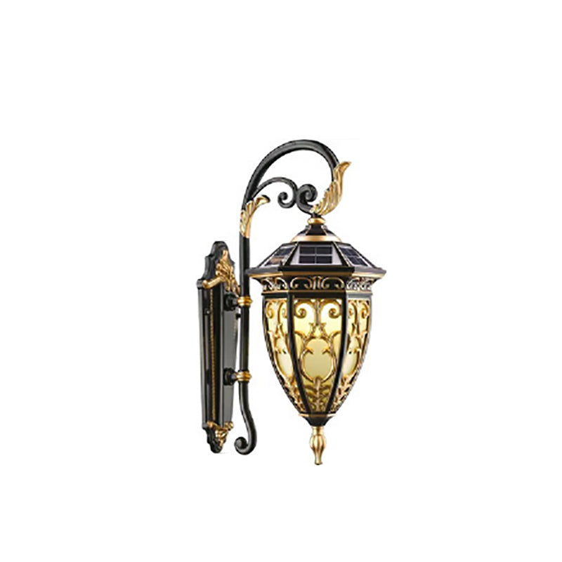 Aluminum Glass Lantern Flower Outdoor Light