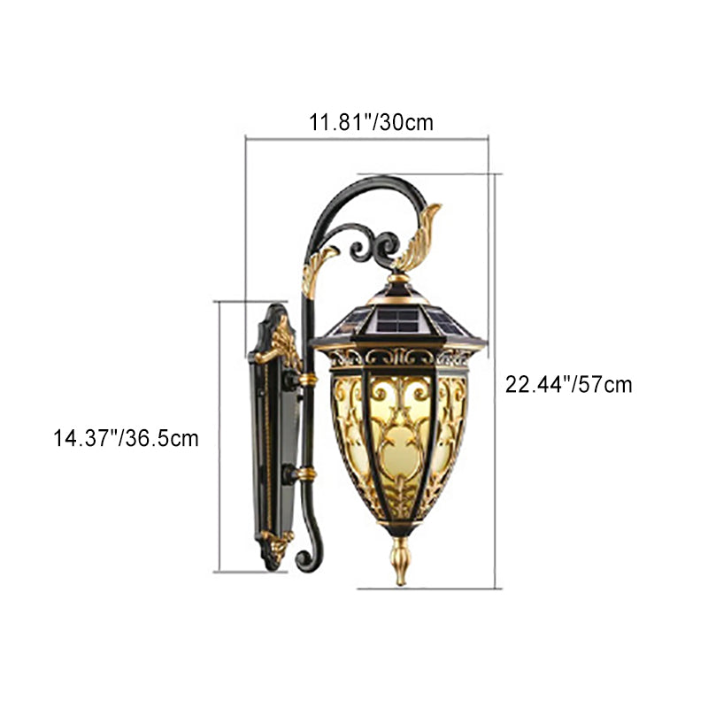 Aluminum Glass Lantern Flower Outdoor Light