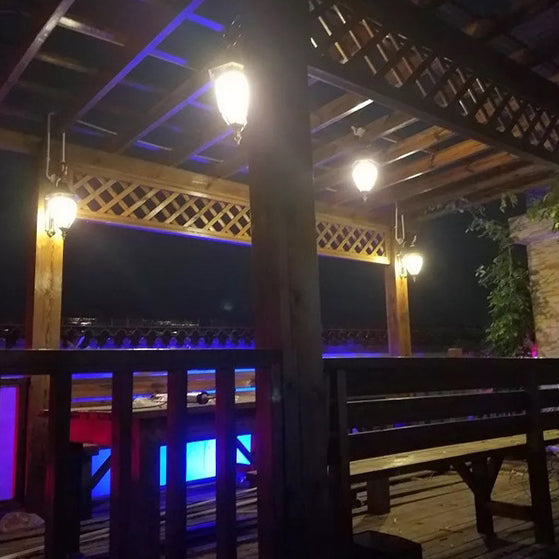 Aluminum Glass Lantern Flower Outdoor Light