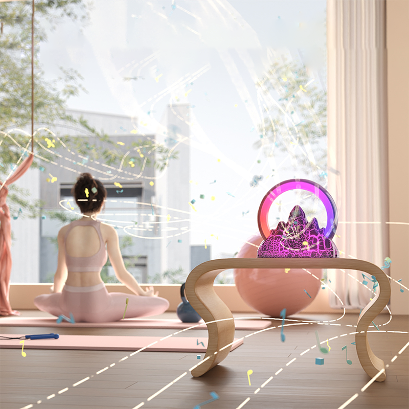 ABS Rechargeable Bluetooth Circle Table Lamp