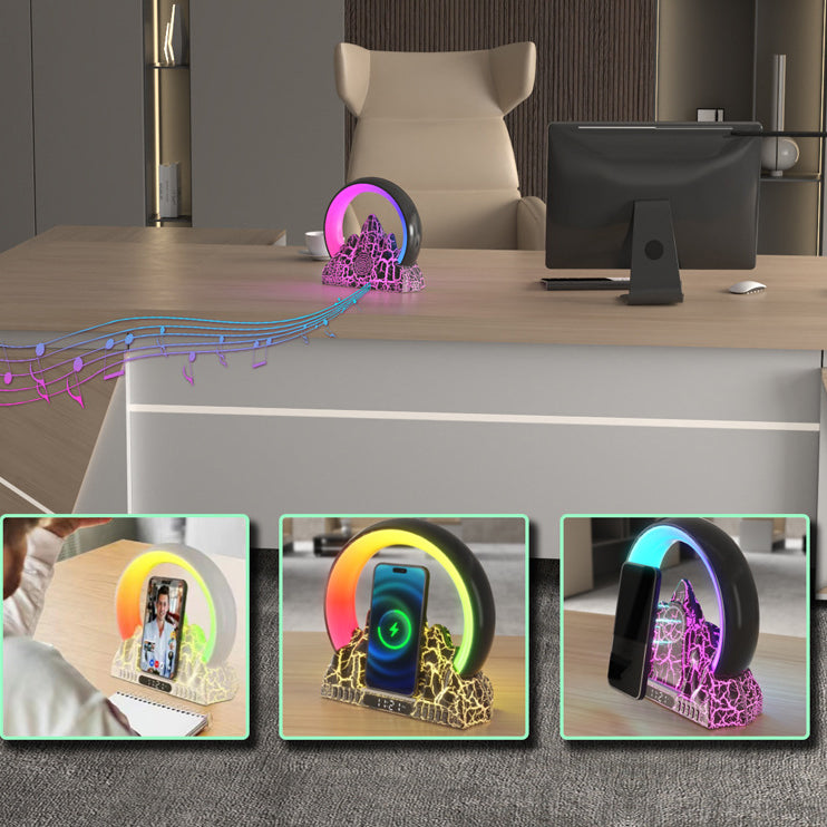 ABS Rechargeable Bluetooth Circle Table Lamp