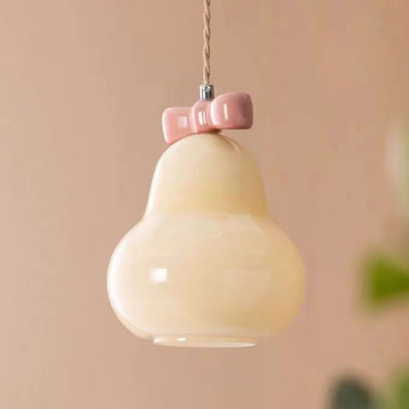 Iron Ceramic Glass Gourd Wall Lamp