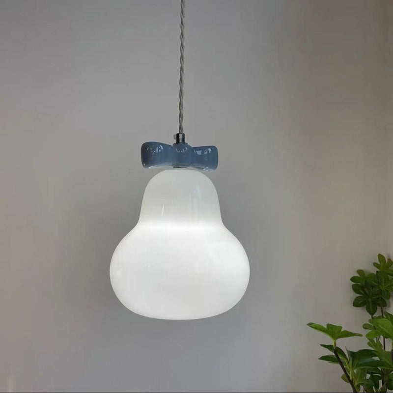 Iron Ceramic Glass Gourd Wall Lamp