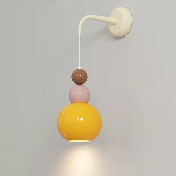 Hardware Glass Floral Ball Wall Lamp