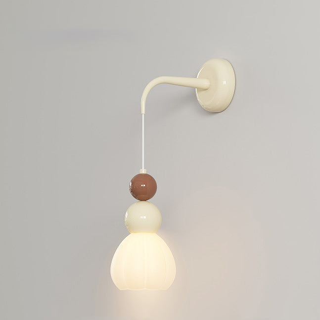 Hardware Glass Floral Ball Wall Lamp
