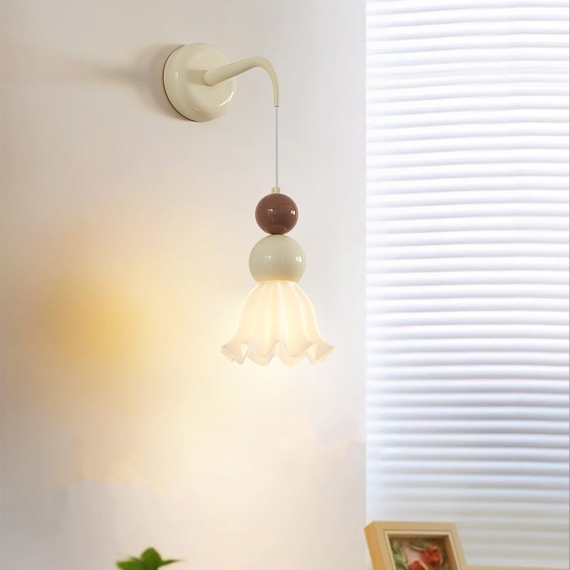 Hardware Glass Floral Ball Wall Lamp