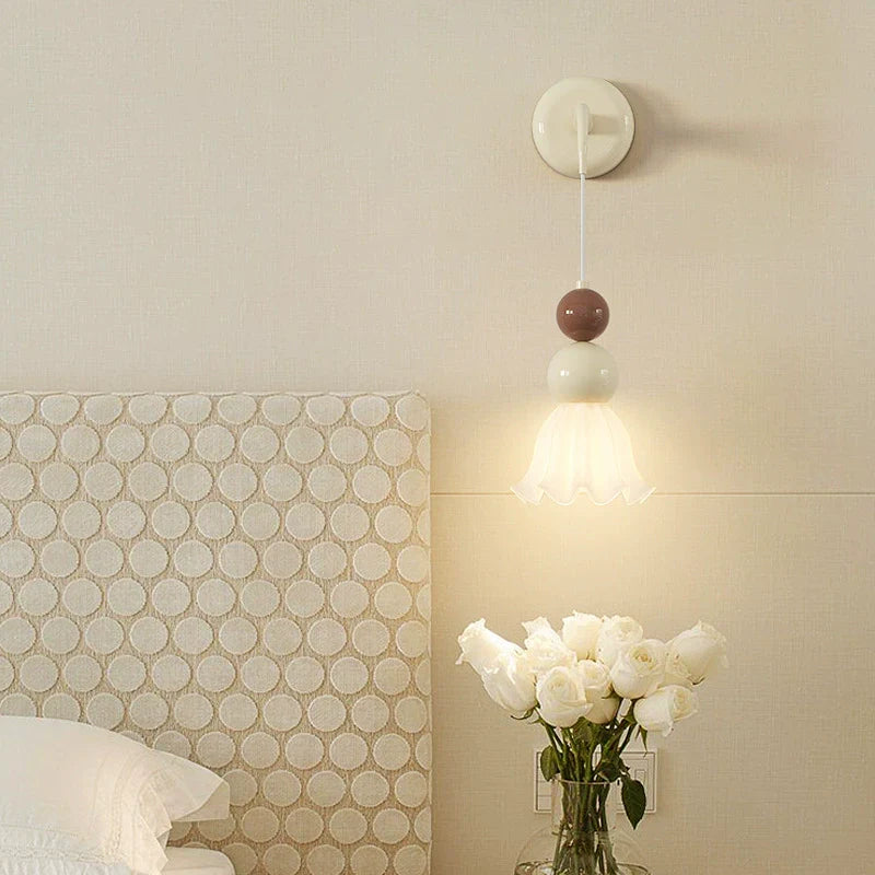 Hardware Glass Floral Ball Wall Lamp
