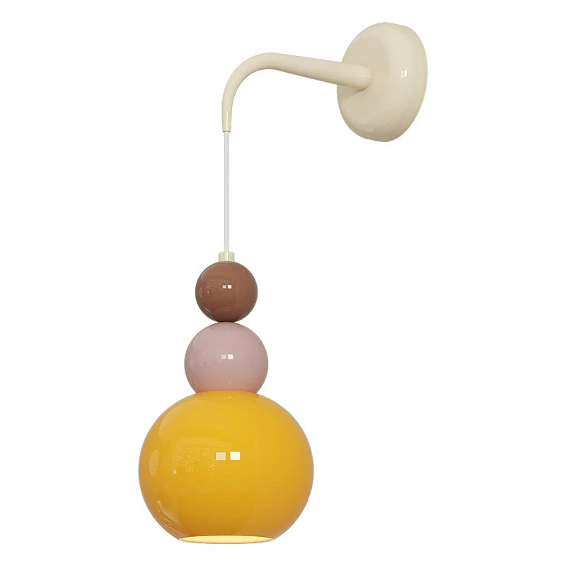 Hardware Glass Floral Ball Wall Lamp