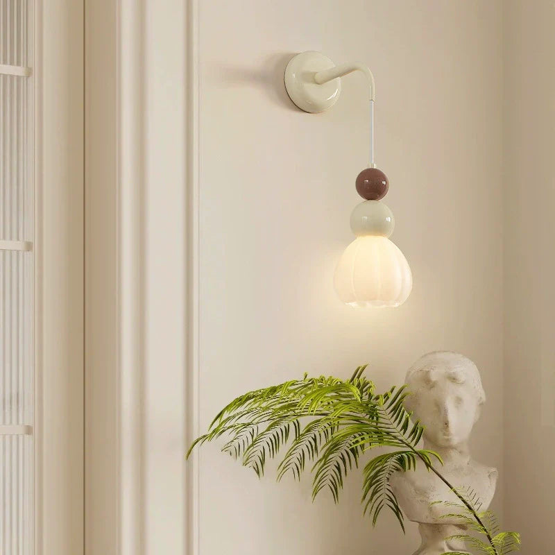 Hardware Glass Floral Ball Wall Lamp