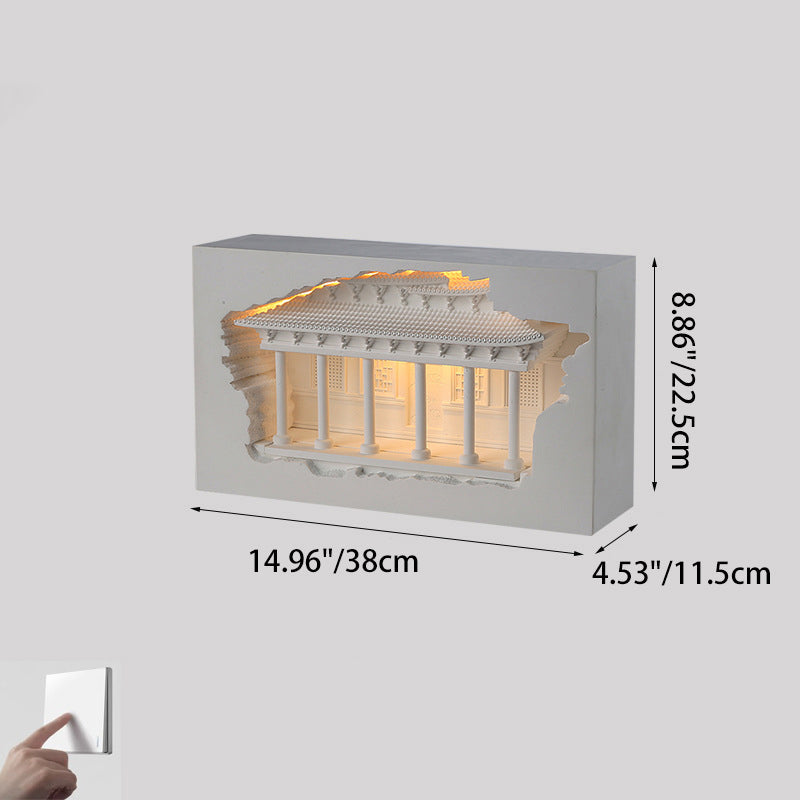 Plaster Embossed Palace Human Wall Lamp