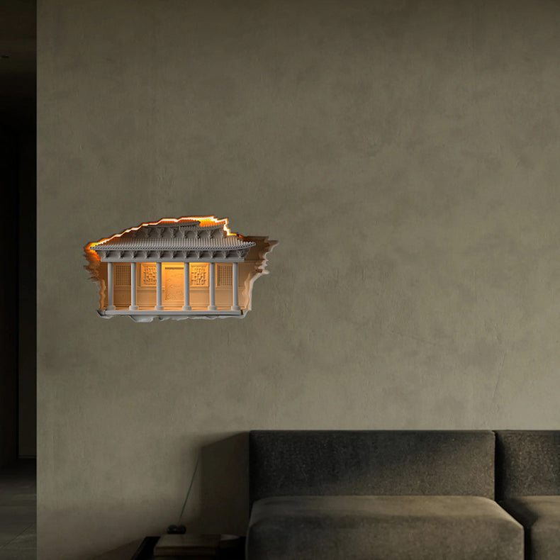 Plaster Embossed Palace Human Wall Lamp