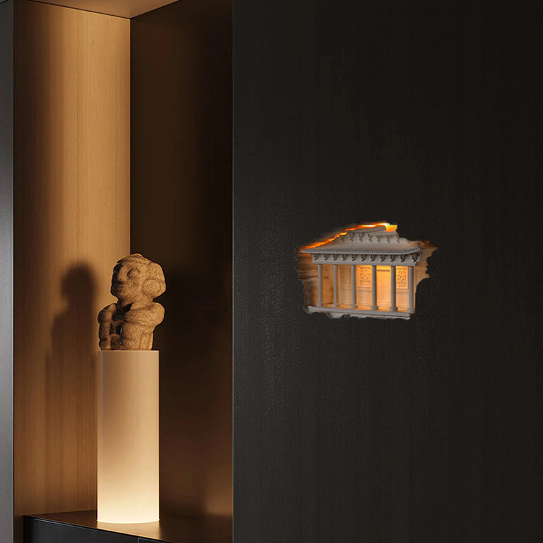 Plaster Embossed Palace Human Wall Lamp