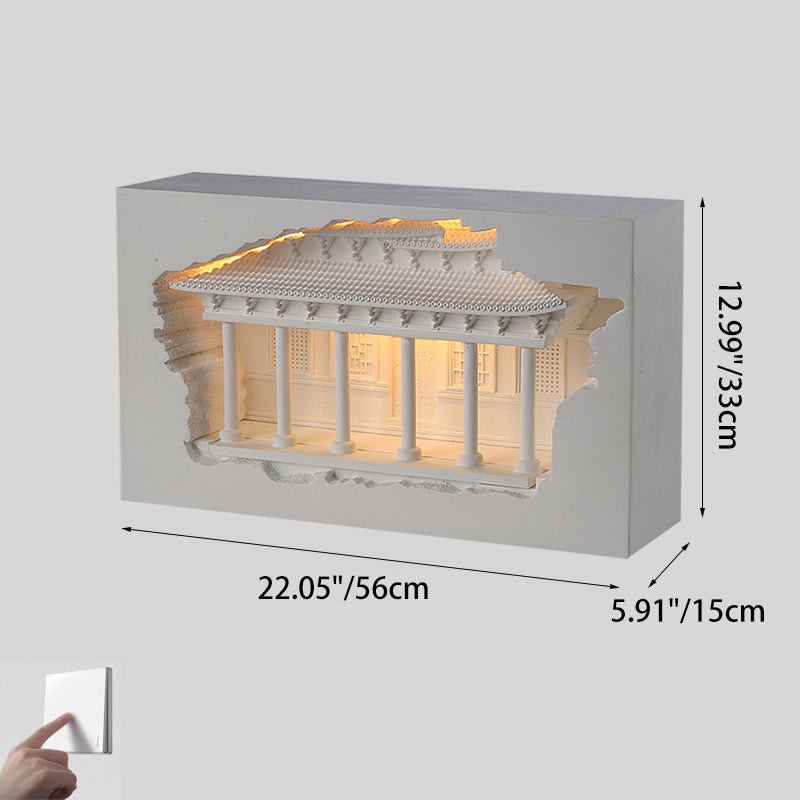 Plaster Embossed Palace Human Wall Lamp