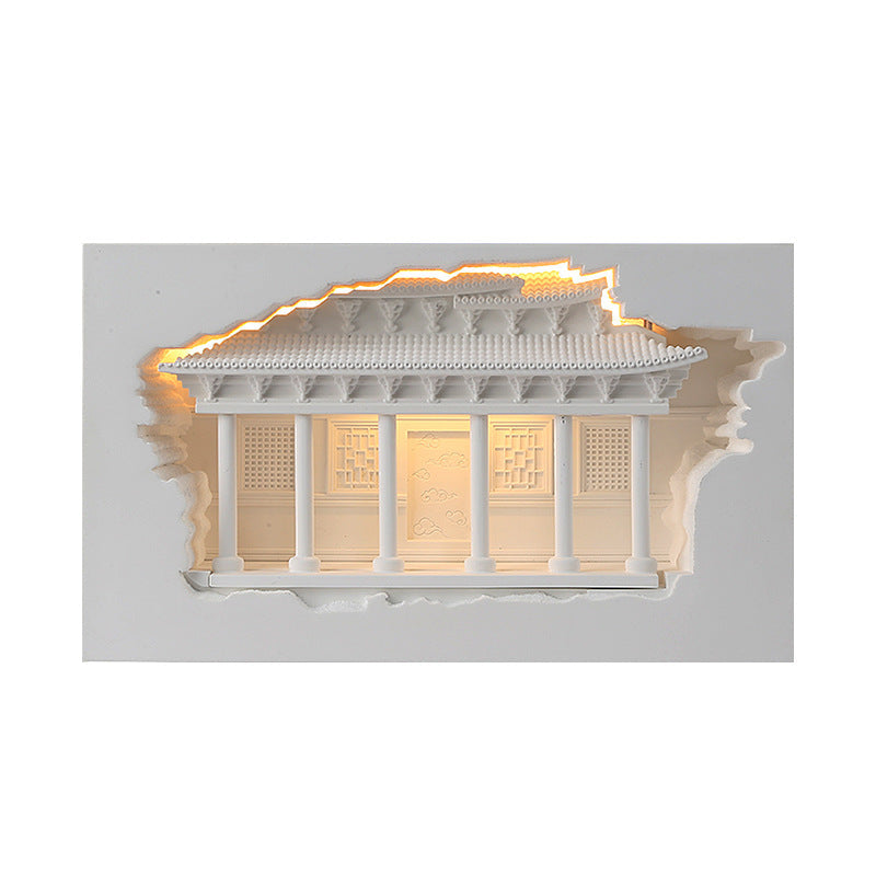 Plaster Embossed Palace Human Wall Lamp